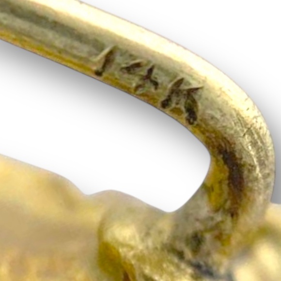 Antique 14K Gold Enamel Pansy Stickpin with Pearl | Edwardian Newark Era Jewelry - Picture 5 of 11